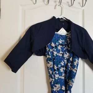 Stretch bolero jacket with 3/4 sleeve